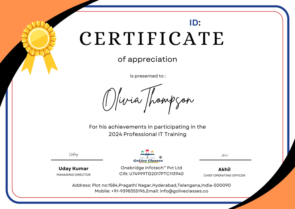 Golive Classes Certificate